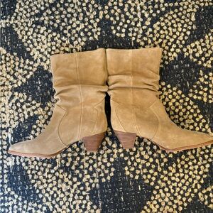 Vince Camuto tan suede slouch boots size 8